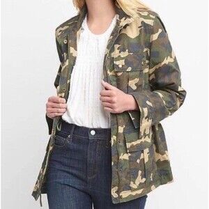 Gap Camo Utility Jacket Flap Pocket Military Full Zip Gorpcore Womens Medium